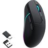 Keychron Mouse wireless, 2,4 GHz/Bluetooth 5.1/connessione USB-C, 26000 DPI, sensore PAW3395, LED RGB, 70 ore di autonomia della batteria, mouse da gioco da 79 g per PC, Mac e laptop