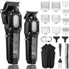 VGR Tagliacapelli per uomo, set da barbiere senza fili, set tagliacapelli con 10 pettini a clip, tagliacapelli professionale ricaricabile tramite USB con display LED