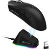 LexonElec x Attack Shark X11 Mouse da gioco wireless, stazione di ricarica RGB, PixArt PAW3311, 22.000 DPI, tripla modalità cablato/2,4G/BT, ultraleggero 59 g