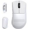 ATTACK SHARK Mouse da gioco wireless V8, ultraleggero 59 g, sensore PAW3950MAX 42.000 DPI, doppio 8000 Hz, chip Nordic 54L15, dongle a pinna di squalo, 2,4 G/BT/cavo