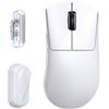 ATTACK SHARK Mouse da gioco wireless V8, ultraleggero 59 g, sensore PAW3950MAX 42.000 DPI, doppio 8000 Hz, chip Nordic 54L15, dongle a pinna di squalo, 2,4 G/BT/cavo