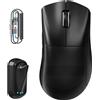 ATTACK SHARK Mouse da gioco wireless V8, ultraleggero 59 g, sensore PAW3950MAX 42.000 DPI, doppio 8000 Hz, chip Nordic 54L15, dongle a pinna di squalo, 2,4 G/BT/cavo