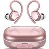 sprtoybat Auricolari sportivi, 128 ore Bluetooth 5.3, stereo HiFi con bassi profondi, microfono con cancellazione del rumore ENC, impermeabili IPX7 con gancio auricolare, indicatore LED USB-C