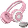SIMOLIO Cuffie Bluetooth wireless per bambini con condivisione audio Auracast, microfono, pieghevoli, modalità di ascolto silenziosa, comode e robuste per la scuola e i viaggi