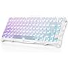GravaStar Tastiera meccanica (layout DE), tastiera da gioco 75% wireless tri-mode (2,4 GHz/Bluetooth/cavo), tastiera da gioco hot swap, illuminazione RGB