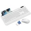 SABLUTE Set tastiera e mouse wireless, tastiera silenziosa a 2,4 GHz con poggiapolsi, supporto per telefono, tasti multimediali, tastierino numerico, per Windows, PC, laptop