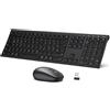 iclever Tastiera Bluetooth iClever con mouse, doppia modalità USB 2.4G e Bluetooth, ricaricabile, ultrasottile, silenziosa, QWERTZ, multi-dispositivo per PC, tablet, MacOS