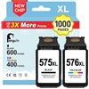 Merkloos Solidchoice - Cartucce di inchiostro di ricambio per Canon PG-575 XL e CL-576 XL (1 nera, 1 a colori)