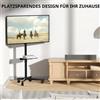 Putilsen Mount Supporto mobile per televisori da 23 a 60 pollici, regolabile in altezza, con rotelle e ripiano per dispositivi multimediali, capacità massima di 40 kg, standard VESA 400x400mm, colore nero