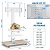 Rfiver Supporto TV mobile, regolabile in altezza e inclinabile, colore bianco, capacità fino a 35 kg, standard VESA 400x400 mm