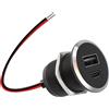 Lustrens Caricabatterie USB-C da 12V per camper, presa da 24W, alluminio, QC 3.0, doppia porta di ricarica, da incasso