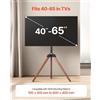 VEVOR Supporto TV con treppiede per televisori da 40-65 pollici, fino a 45 kg, con inclinazione di 18°, gambe in legno e facile installazione