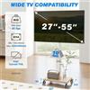 5Rcom Supporto TV mobile con ripiano in legno, girevole e regolabile in altezza, per televisori da 27 a 60 pollici, con capacità massima di 40 kg, standard VESA 400x400mm, colore beige