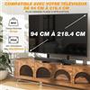 TVON Supporto TV universale per schermi da 37 a 86 pollici, standard VESA 800x600 mm, regolabile in altezza, capacità massima di 68 kg
