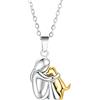 ZCCZJS Accessori 925 Collana Abbraccio in Argento Sterling per Donne e Uomini, Collana di Cani abbracciata, Abbraccio a Mamma e Bambino, Ciondolo di Ali d'Angelo, abbracci a Due Mani e Baci,