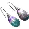 Generico Orecchini A Goccia con Gancio In Fluorite Naturale Da Donna, Orecchini A Goccia con Pietre Preziose Fatti A Mano, Semplici E Delicati, In Cristallo, per Feste Di Nozze