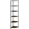 HOMCOM Libreria Moderna Angolare 6 Ripiani in Metallo e MDF 34x34x166cm | Mobile Libreria a Parete, per Salotto e Studio