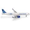 Herpa Modellino Aereo United Airlines Airbus A321neo 100 anni | Miniatura fedele per collezionisti di aerei dai 14 anni, modellismo dettagliato, senza base, metallo, scala 1:500
