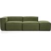 La Forma Divano Blok 3 posti con bracciolo sinistro e pouf terminale in velluto a coste spesso verde 270 cm FSC Mix Credit