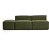La Forma Divano Blok 3 posti con pouf terminale in velluto a coste spesso verde 240 cm FSC Mix Credit