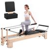 VEVOR Pilates Reformer per Fitness Portata 181kg Legno di Caucciù Palestra Macchina per Allenamento Lunghezza 2,4m, con Pedana Salto, Panca Seduta, Poggiatesta Regolabile, per Principianti, Avanzati