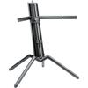K&M 18840 base per tastiera Baby-Spider Pro alluminio anodizzato - piccola base con colonna inclinata, 2 bracci d'appoggio, raccordo filettato