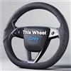 Aotoyou Coprivolante su misura per Tesla Model 3/Y, in pelle di carbonio per Tesla Model 3 Highland 2024-presente/Y, accessori ginepro, nero