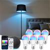 Aigostar Mesh - Lampadina LED Bluetooth Mesh Alexa da 12W, modello A60, lampadina smart compatibile con Alexa, attacco E27, 1150LM, RGB e temperatura di colore regolabile da 2700K a 6500K, confezione da 6 pezzi (con telecomando Bluetooth) - Modello A60, …