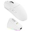 Ajazz Mouse con sensore PAW3311, 24.000 DPI, 2,4 GHz/USB-C/Bluetooth, batteria da 800 mAh, stazione di ricarica magnetica RGB, durata di 80 milioni di clic