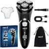 MAX-T 3D ProSkin Rasoio elettrico LED da uomo, Wet & Dry, senza fili, ricaricabile, blocco da viaggio, rifinitore di precisione pop-up, nero Regalo per uomo