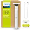 Philips OneBlade Intimate QP1924/30, rasoio elettrico e rifinitore per zone intime per uomini e donne, protezione extra per la pelle, 2 lame SkinProtect, accessorio da 3 mm, bianco