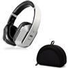 August Cuffie over-ear wireless con custodia protettiva - Comode cuffie wireless con custodia da viaggio per i viaggi e la vita quotidiana. Pratica custodia protettiva per quando si è in viaggio