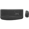 Logitech Signature Comfort Plus Combo MK880, wireless, con tecnologia RF wireless e Bluetooth, tasti a membrana, layout QWERTY, colore grigio, include un mouse