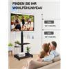 Sonstige Supporto TV mobile con rotelle, adatto per televisori da 32-70 pollici, regolabile in altezza, con capacità di carico fino a 100 libbre, colore nero con finitura effetto legno