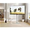 FITUEYES Supporto TV con piano in vetro, per schermi da 32-60 pollici, bianco, regolabile in altezza e inclinabile