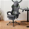 TANYEAR Sedia da gaming TANYEAR, ergonomica, girevole e regolabile in altezza, con schienale regolabile, rivestita in ecopelle, colore grigio