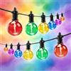 Kawaya Ghirlanda di luci LED colorate da 60 m, per esterni, alimentata a corrente, resistente alle intemperie, infrangibile, collegabile, adatta per feste in giardino, campeggio, ristorazione