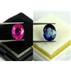 Naturale 11 KT Rosa e Blu Zaffiro Ovale Gemma Paio AGI Certificato GH425