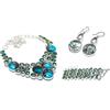 "Fatto a mano" Aqua Apatite Blue Topaz Gemstone 925 Sterling Silver Combo Jewelry