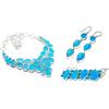 "Fatto a mano" Acqua Calcedonio Opale Onice Gemma Argento Sterling 925 Combo Gioielli