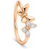DODO Anello in oro rosa 9kt con farfalle e diamanti bianchi dodo nature dodo misura 11