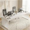 Lailang 180cm Scrivania computer, Tavolo ufficio Riunioni, Scrittoio Vintage, Scrivania in Legno, Workstation, 180 x 60 x 75 cm, Marrone
