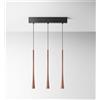 Gea luce DAFNE S/3P- SOSPENSIONE 3 LUCI CON ROSONE RETTANGOLARE LED 3000K 612LM 16,5W RAME