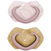 Canpol babies Smoczek silikonowy Light touch 6-18m symetryczny GOLD 2 szt. różowy