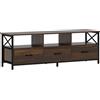 HOMCOM Mobile TV Industriale con 3 Cassetti e 3 Ripiani Aperti, in Legno e Acciaio, 147x40x50 cm, Nero e Marrone