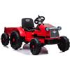 lean toys Elektro Trattore Per Bambini Con Rimorchio 12V 7Ah 2x45W Telecomando LED Rosso
