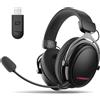Lioncast Cuffie da gioco con microfono senza fili [batteria 80h] - PS5 - Xbox One - Cuffie da gioco per PC - Bluetooth senza fili - Cuffie da gioco