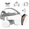 LONGLU Auricolare VR Bluetooth per iPhone/Telefono Samsung, occhiali 3D per la realtà virtuale con telecomando wireless, occhiali VR per film e giochi Android IOS