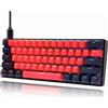 SOLIDEE 60% Tastiera meccanica di gioco cablata, retroilluminazione RGB, anti-ghosting NKRO, tasti macro programmabili, 61 tasti tastiera hot swappable