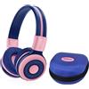 SIMOLIO Cuffie Bluetooth per bambini, cuffie per bambini con volume limitato, cuffie wireless per bambini con jack per la condivisione della musica - Rosa